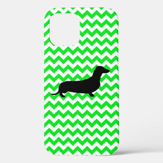Coques Case-Mate iPhone Irish Green Chevron avec Dachshund (Verso)