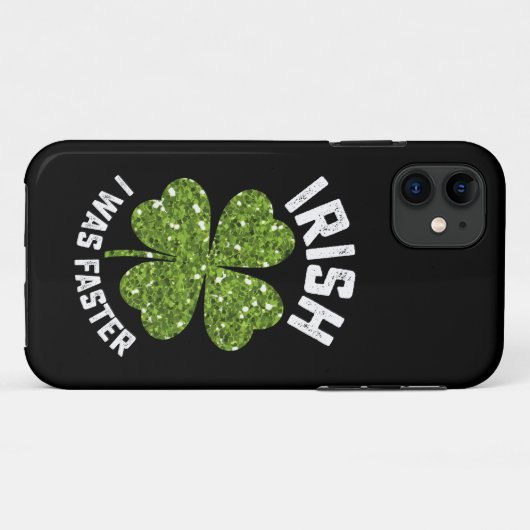 Coques Case-Mate iPhone Irlandais J'Étais Plus Rapide Courir Course St Pat (Dos (Horizontal))