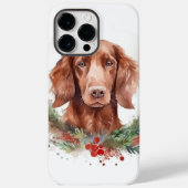 Coques Case-Mate iPhone Irlandais Red Setter Festive Wreath Pup (Verso)