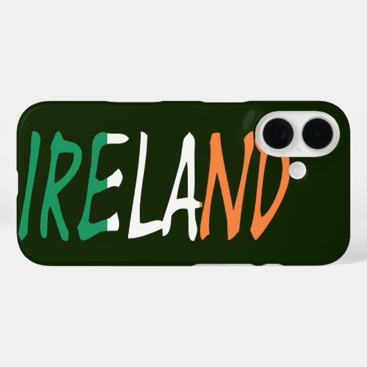 Coques Case-Mate iPhone Irlande superposée sur l'élément drapeau irlandais (Verso (horizontal))