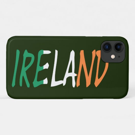 Coques Case-Mate iPhone Irlande superposée sur l'élément drapeau irlandais (Dos (Horizontal))