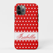 Coques Case-Mate iPhone Isabella - Nom Modèle, rouge et blanc flashy (Dos)