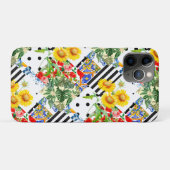 Coques Case-Mate iPhone italien, art sicilien, patchwork, Fleurs d'été     (Dos (Horizontal))
