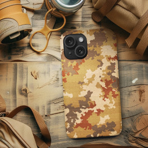 Coque Pour iPhone 15 Italien Camo Desert Brown unique Motif de fret