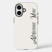 Coques Case-Mate iPhone Ivory Cream Modern Script Monogram Name (Verso)