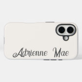Coques Case-Mate iPhone Ivory Cream Modern Script Monogram Name (Verso (horizontal))