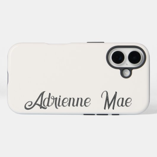Coques Case-Mate iPhone Ivory Cream Modern Script Monogram Name (Verso (horizontal))