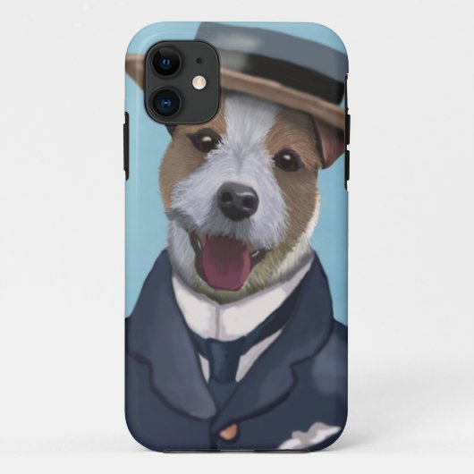 Coques Case-Mate iPhone Jack Russell dans le chapeau en paille (Dos)