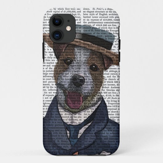 Coques Case-Mate iPhone Jack Russell dans le chapeau en paille 2 (Dos)
