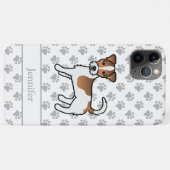 Coques Case-Mate iPhone Jack Russell Terrier à poil dur marron et nom (Dos (Horizontal))