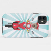 Coques Case-Mate iPhone Jack Russell Terrier sur Red Moped (Dos (Horizontal))