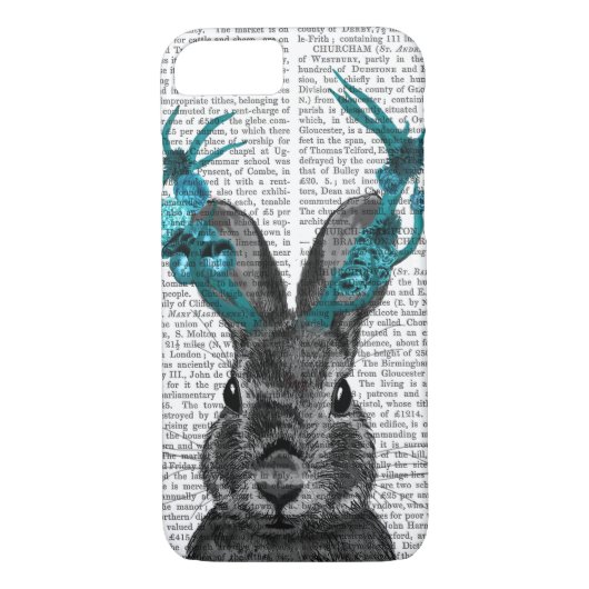 Coques Case-Mate iPhone Jackalope avec Antlers Turquoise (Dos)