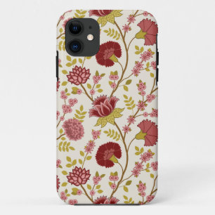 Case-Mate iPhone Case Jacobean Floral Grand Motif Reds Pinks Gold Creme