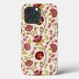 Case-Mate iPhone Case Jacobean Floral Grand Motif Reds Pinks Gold Creme