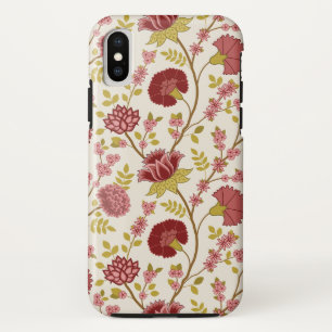 Case-Mate iPhone Case Jacobean Floral Grand Motif Reds Pinks Gold Creme