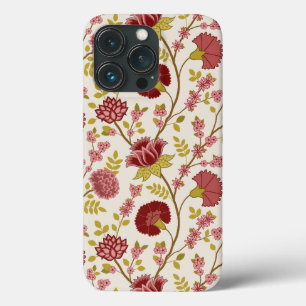 Case-Mate iPhone Case Jacobean Floral Grand Motif Reds Pinks Gold Creme