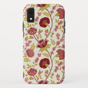 Case-Mate iPhone Case Jacobean Floral Grand Motif Reds Pinks Gold Creme