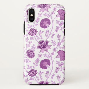 Case-Mate iPhone Case Jacobean Floral Grand Motif rose sur blanc