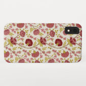 Coques Case-Mate iPhone Jacobean Floral Pattern Rouge Rose Gold Crème (Dos (Horizontal))