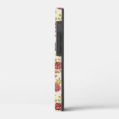 Coques Case-Mate iPhone Jacobean Floral Pattern Rouge Rose Gold Crème (Verso / Gauche)