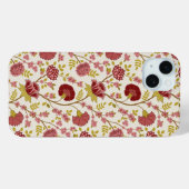 Coques Case-Mate iPhone Jacobean Floral Pattern Rouge Rose Gold Crème (Verso (horizontal))