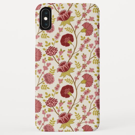 Coques Case-Mate iPhone Jacobean Floral Pattern Rouge Rose Gold Crème (Dos)