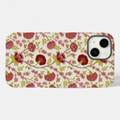 Coques Case-Mate iPhone Jacobean Floral Pattern Rouge Rose Gold Crème (Verso (horizontal))