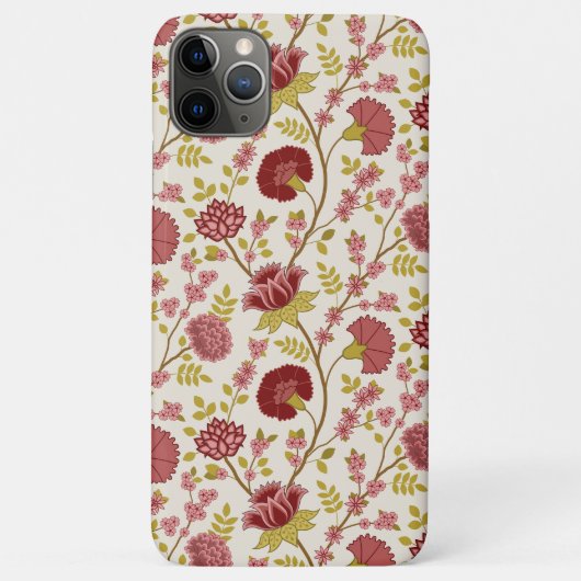 Coques Case-Mate iPhone Jacobean Floral Pattern Rouge Rose Gold Crème (Dos)