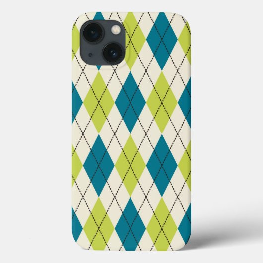 Coques Case-Mate iPhone Jacquard Bleu Et Vert (Verso)
