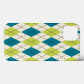 Coques Case-Mate iPhone Jacquard Bleu Et Vert (Verso (horizontal))