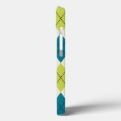Coques Case-Mate iPhone Jacquard Bleu Et Vert (Verso / Gauche)