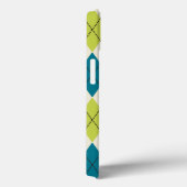 Coques Case-Mate iPhone Jacquard Bleu Et Vert (Verso / Droite)