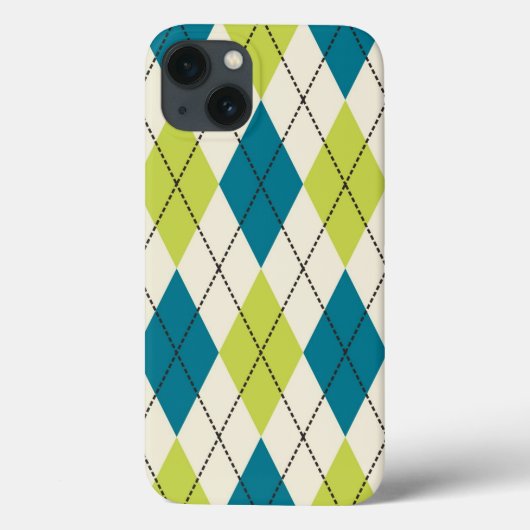 Coques Case-Mate iPhone Jacquard bleu et vert (Verso)
