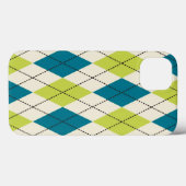 Coques Case-Mate iPhone Jacquard bleu et vert (Verso (horizontal))