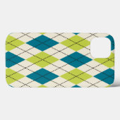 Coques Case-Mate iPhone Jacquard Bleu Et Vert (Verso (horizontal))