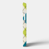 Coques Case-Mate iPhone Jacquard Bleu Et Vert (Verso / Gauche)