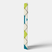 Coques Case-Mate iPhone Jacquard Bleu Et Vert (Verso / Droite)