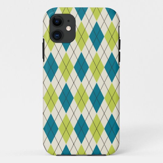 Coques Case-Mate iPhone Jacquard Bleu Et Vert (Dos)