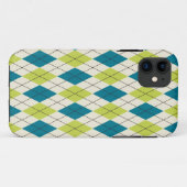 Coques Case-Mate iPhone Jacquard Bleu Et Vert (Dos (Horizontal))