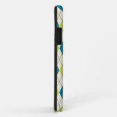 Coques Case-Mate iPhone Jacquard Bleu Et Vert (Dos/Droite)