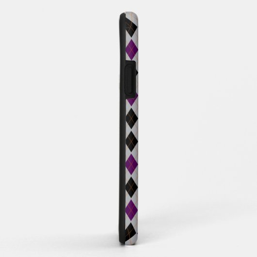 Coques Case-Mate iPhone Jacquard d'automne noir violet Motif (Dos/Droite)
