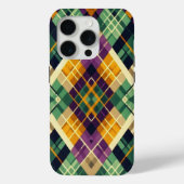 Coques Case-Mate iPhone Jacquard Mardi Gras jaune violet vert (Verso)