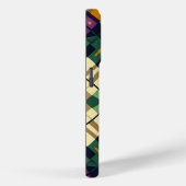 Coques Case-Mate iPhone Jacquard Mardi Gras jaune violet vert (Verso / Droite)