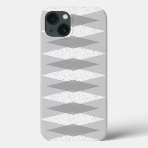 iPhone 13 Case Jacquard moderne gris du milieu du siècle iPhone /