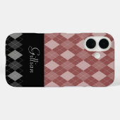 Coques Case-Mate iPhone Jacquard noir et marsala (Verso (horizontal))