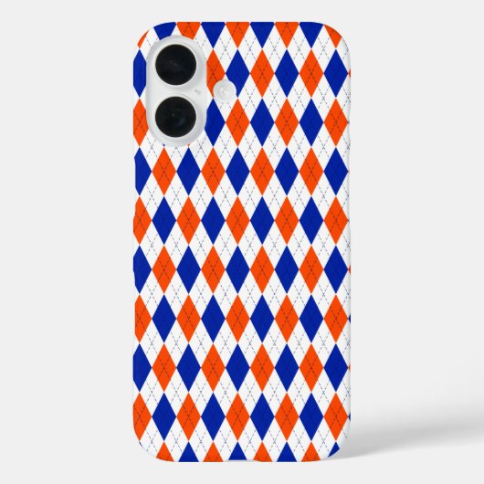 Coques Case-Mate iPhone Jacquard orange et bleu diamant (Verso)
