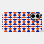 Coques Case-Mate iPhone Jacquard orange et bleu diamant (Verso (horizontal))