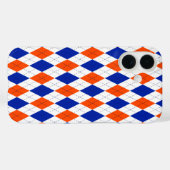 Coques Case-Mate iPhone Jacquard orange et bleu diamant (Verso (horizontal))