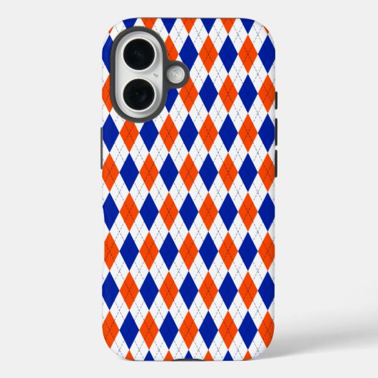Coques Case-Mate iPhone Jacquard orange et bleu diamant (Verso)