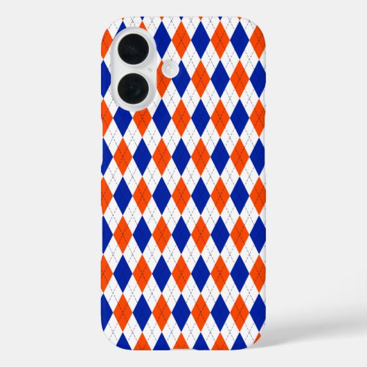 Coques Case-Mate iPhone Jacquard orange et bleu diamant (Verso)